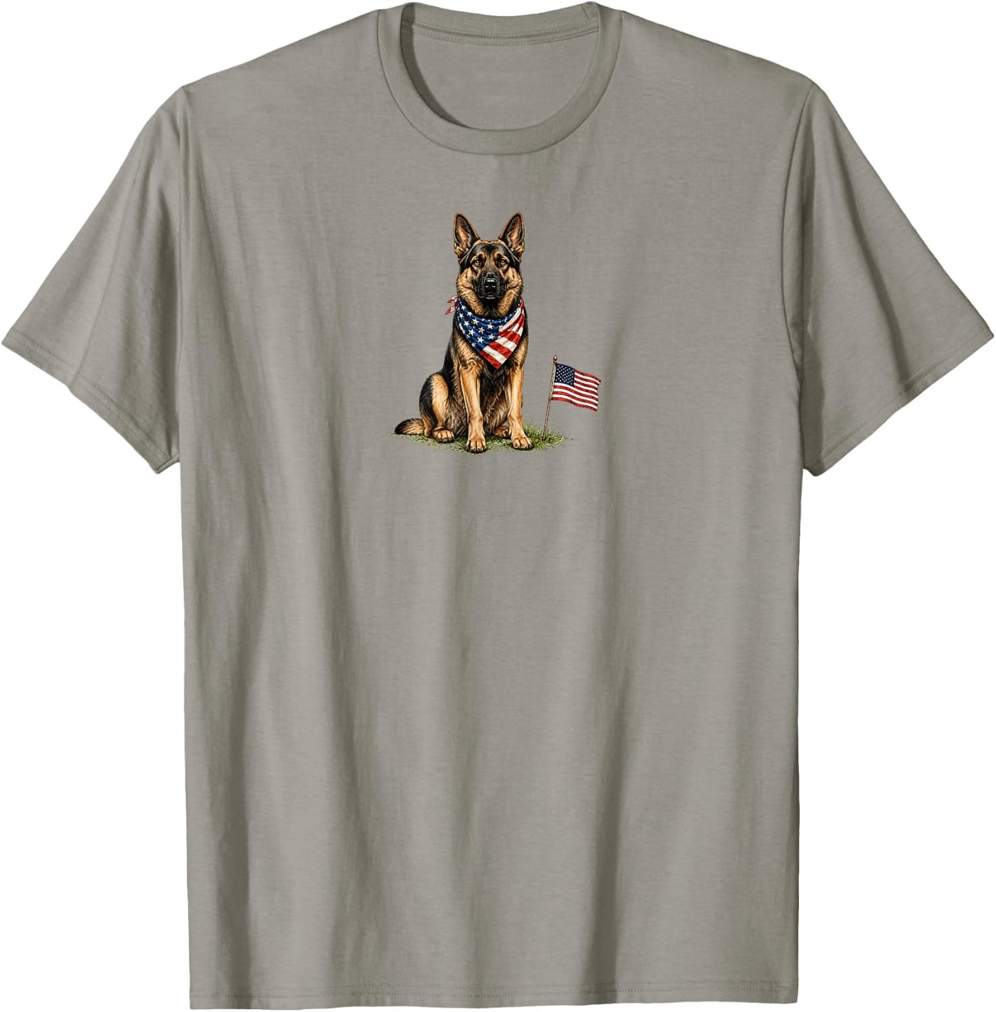 German Shepherd Dog 4th of July American USA Flag Dog Mom T-Shirt - T-Shirt | Sand