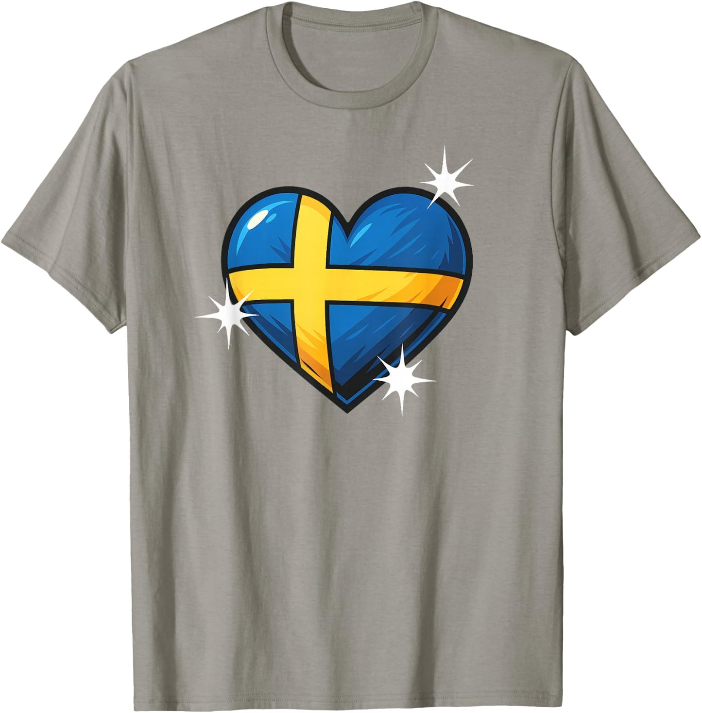 Drapeau suédois en forme de cœur pour femmes, hommes et enfants. Jaune et bleu Suède T-Shirt - T-Shirt | Sand