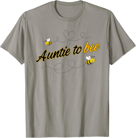 Auntie to Bee Gender Reveal Pregnancy Announcement T-Shirt - T-Shirt | Sand