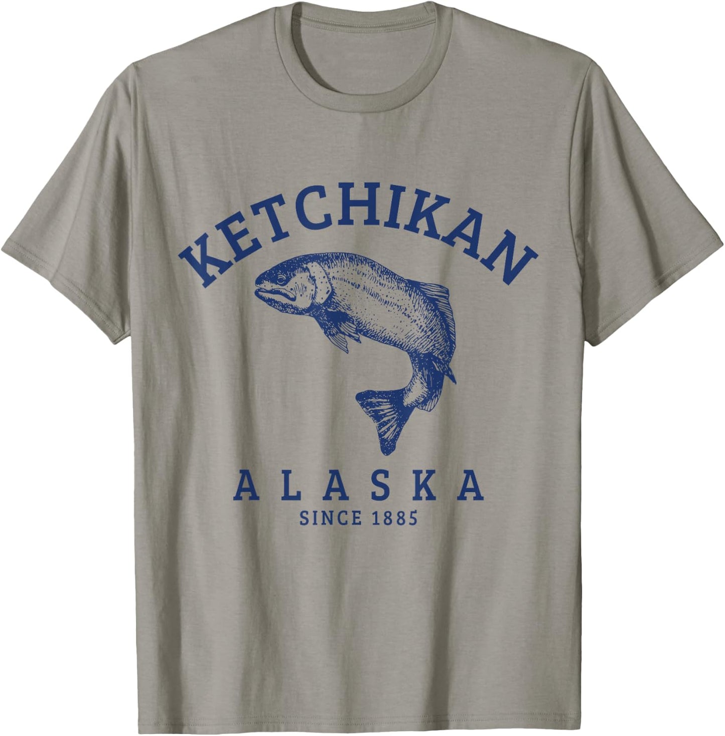 Ketchikan Alaska Vintage Trout Salmon Fishing Souvenir T-Shirt - T-Shirt | Sand
