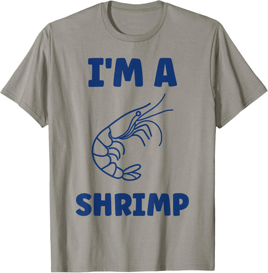 Small Crustacean Shrimp Cute Minimalist i'm a Shrimp T-Shirt - T-Shirt | Sand