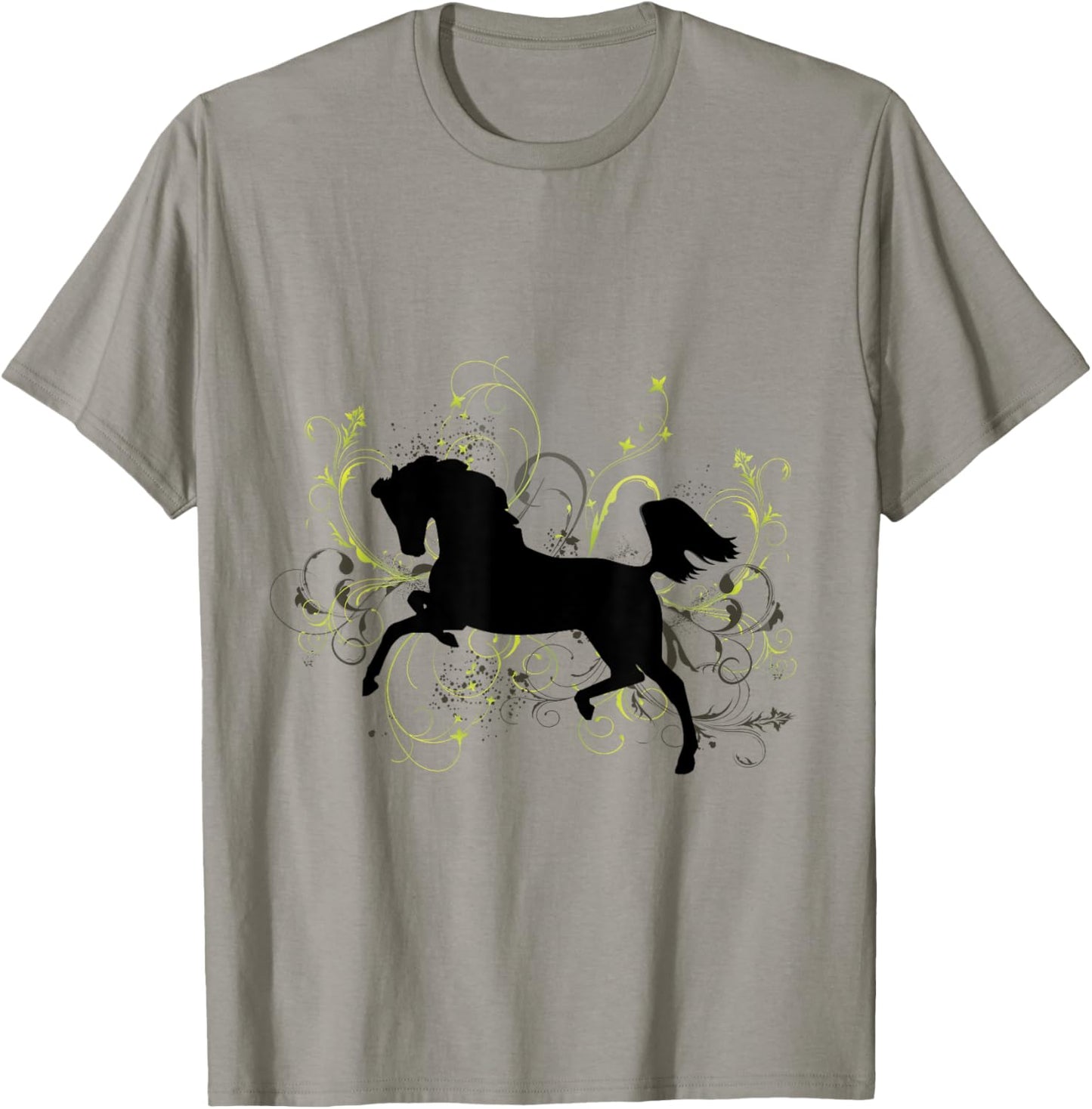Leaping Arabian Horse with Pretty Flourish T-Shirt - T-Shirt | Sand