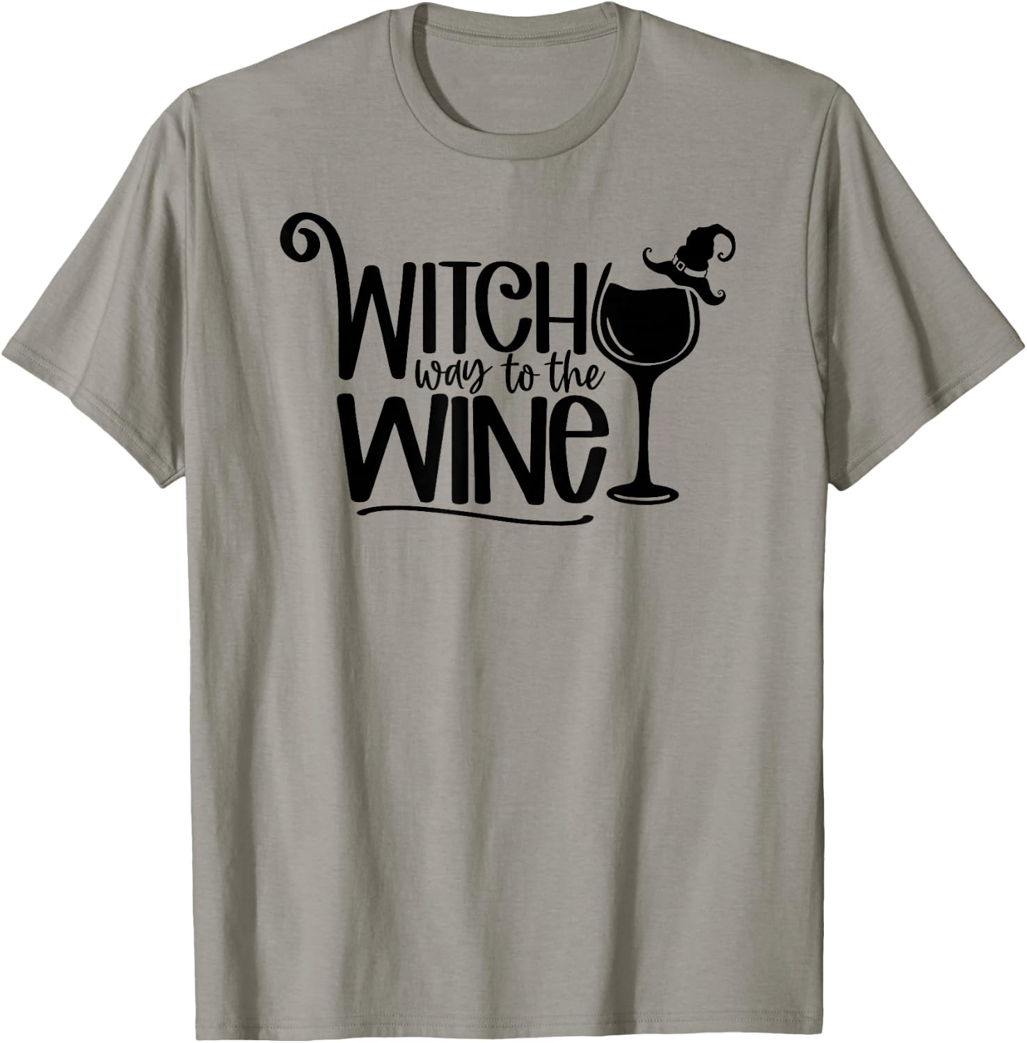 Witch Way To The Wine Halloween T-Shirt - T-Shirt | Sand