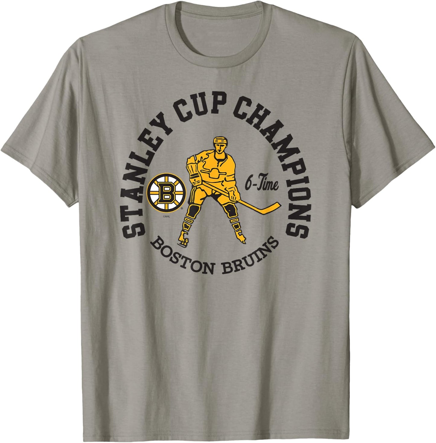 Boston Bruins Stanley Cup Champions 6-Time Gray T-Shirt - T-Shirt | Sand