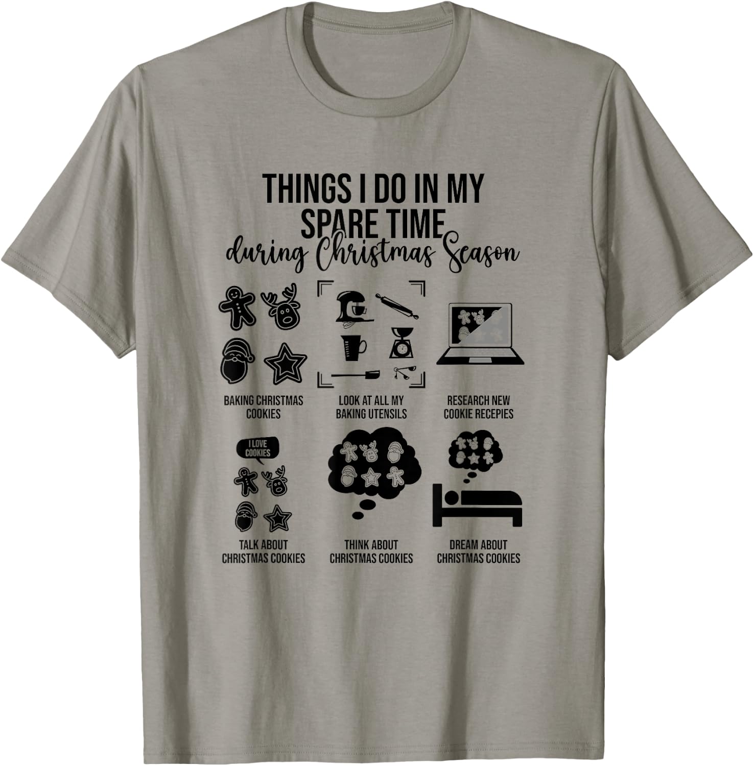 Things I Do In My Spare Time During Christmas Season T-Shirt - T-Shirt | Sand