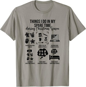 Things I Do In My Spare Time During Christmas Season T-Shirt - T-Shirt | Sand