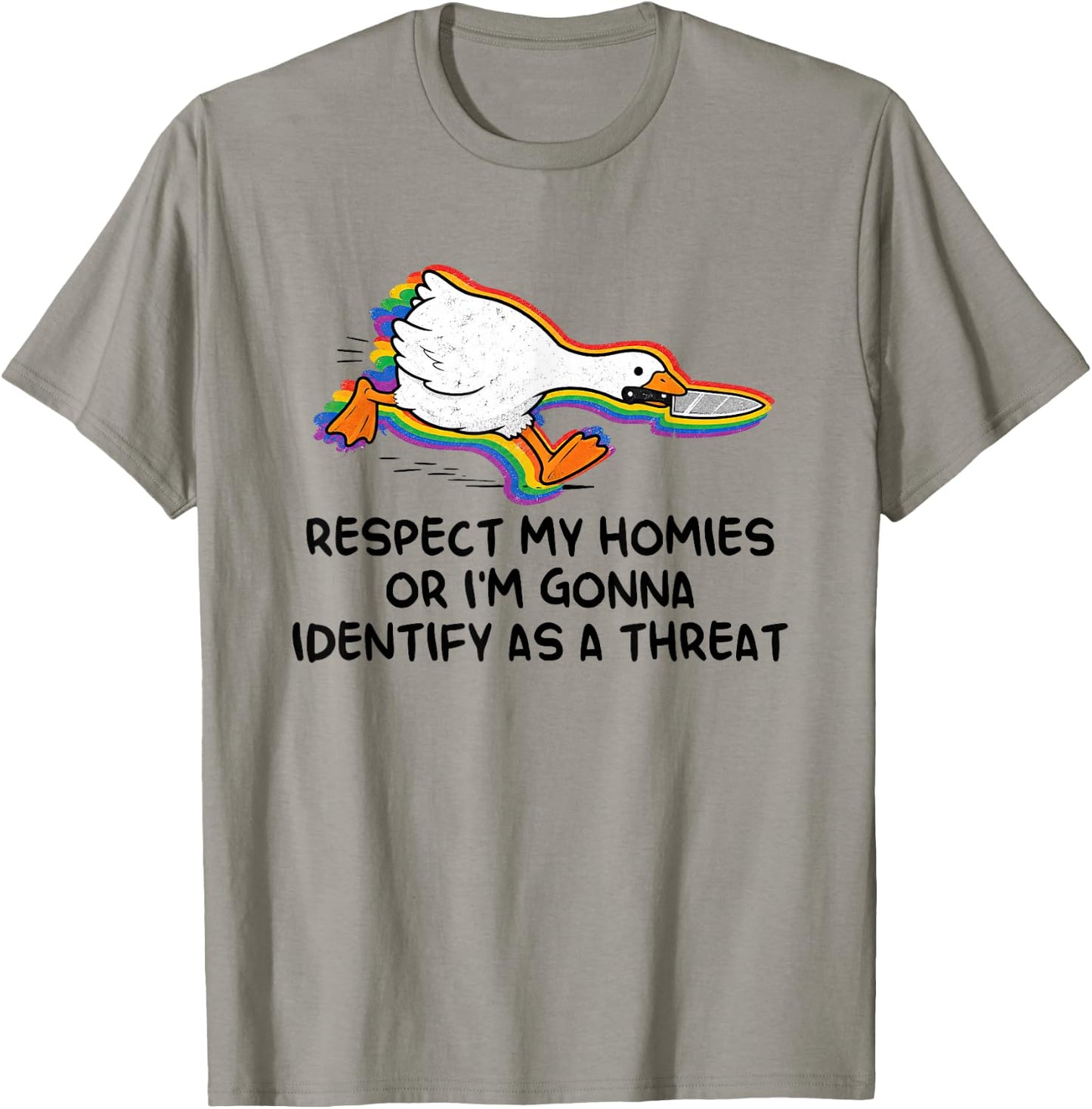 Respect My-Homies Or I'm Gonna Identify As A-Threat LGBTQ T-Shirt - T-Shirt | Sand