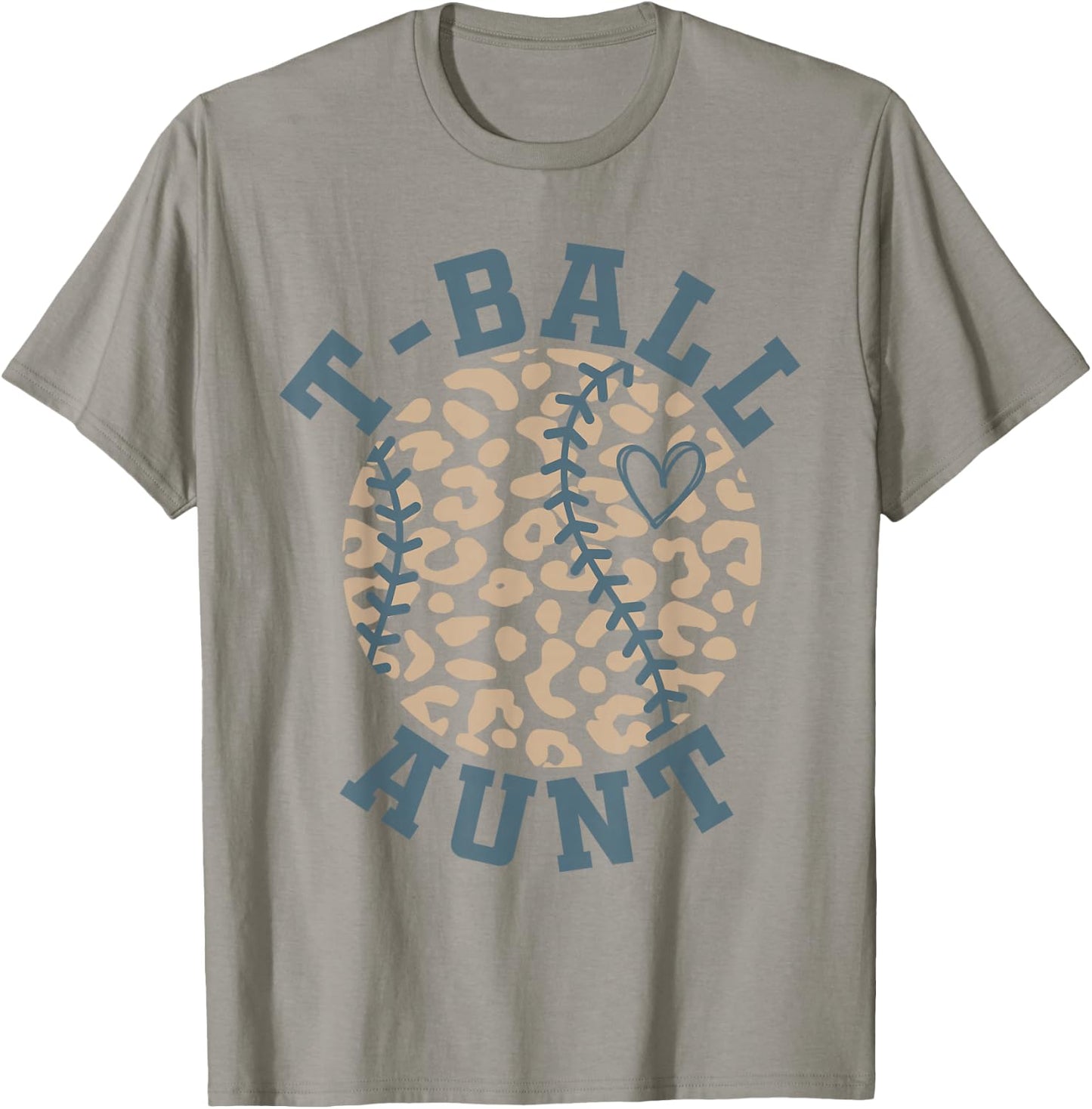 T Ball Aunt Leopard Ball Aunt Ball Season T-Shirt - T-Shirt | Sand