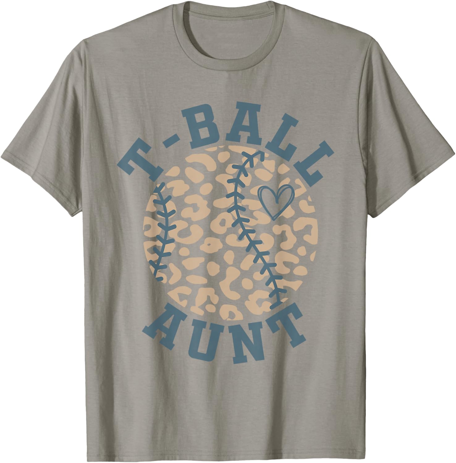 T Ball Aunt Leopard Ball Aunt Ball Season T-Shirt - T-Shirt | Sand