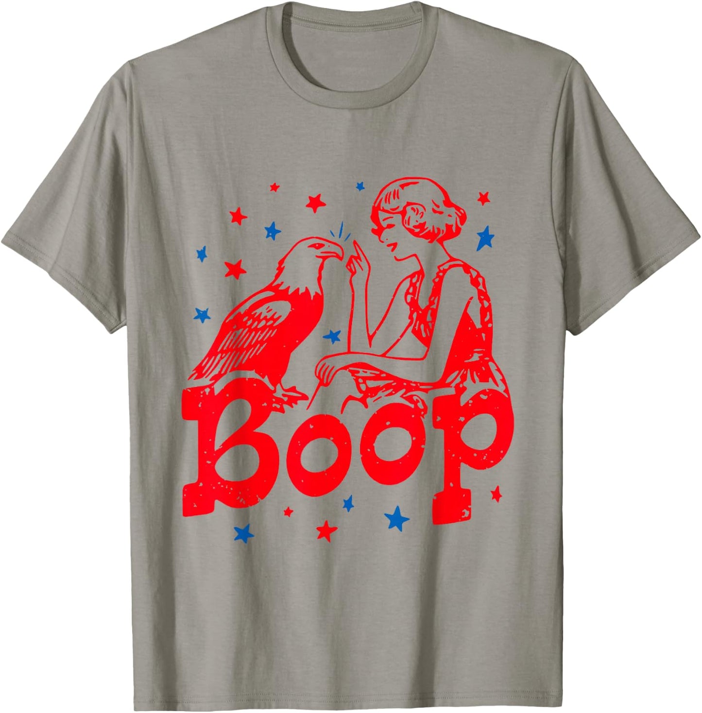 Boop Eagle Funny Patriotic, Retro Vintage 4th of July T-Shirt - T-Shirt | Sand