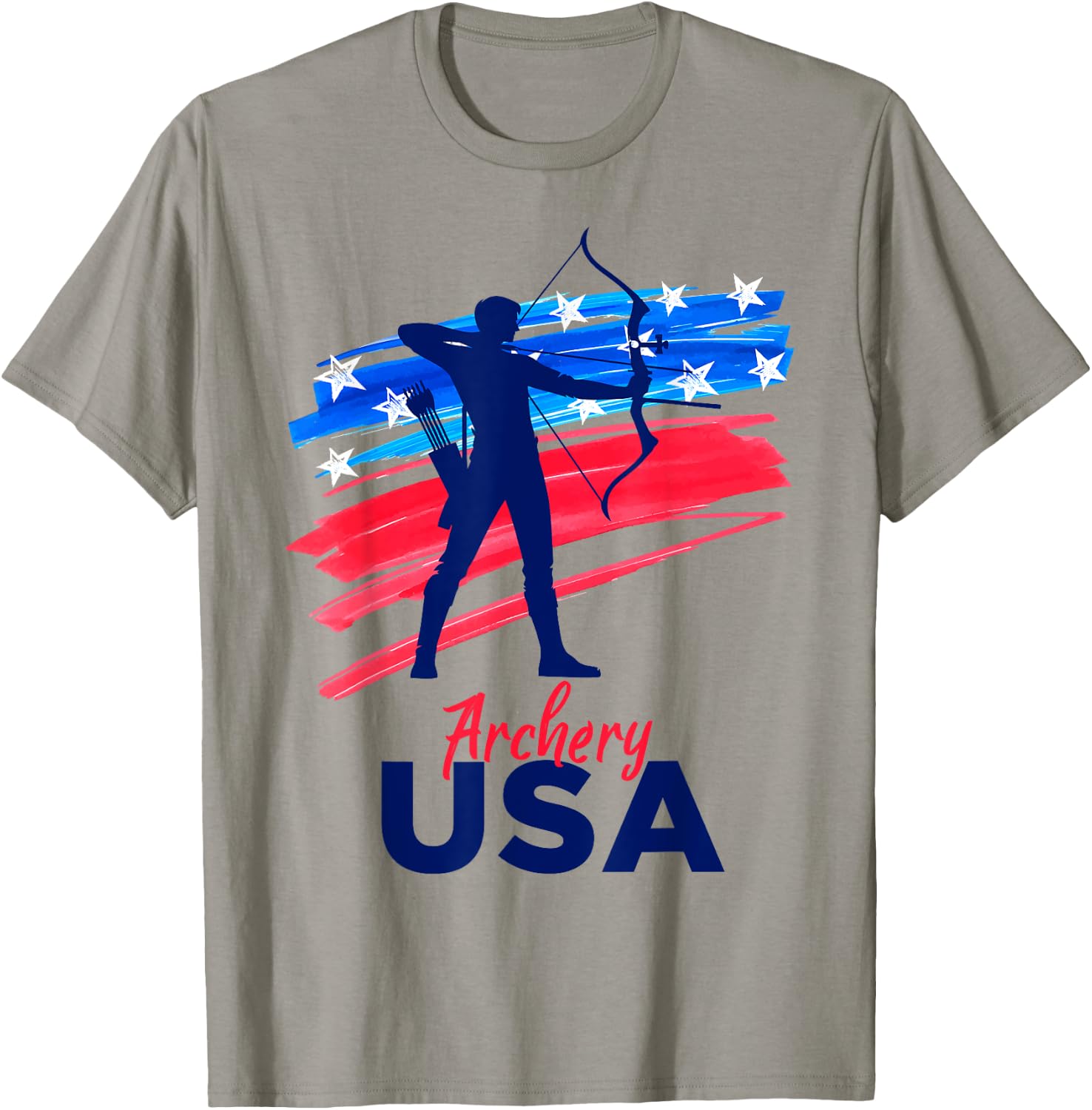 Archery Sport Archer Support Team Flag USA American T-Shirt - T-Shirt | Sand