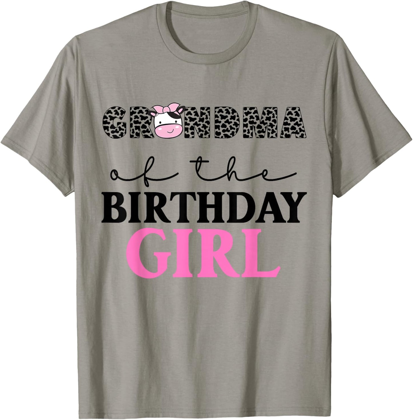 Grandma of The Birthday Girl Farm Cow Themed Family Matching T-Shirt - T-Shirt | Sand
