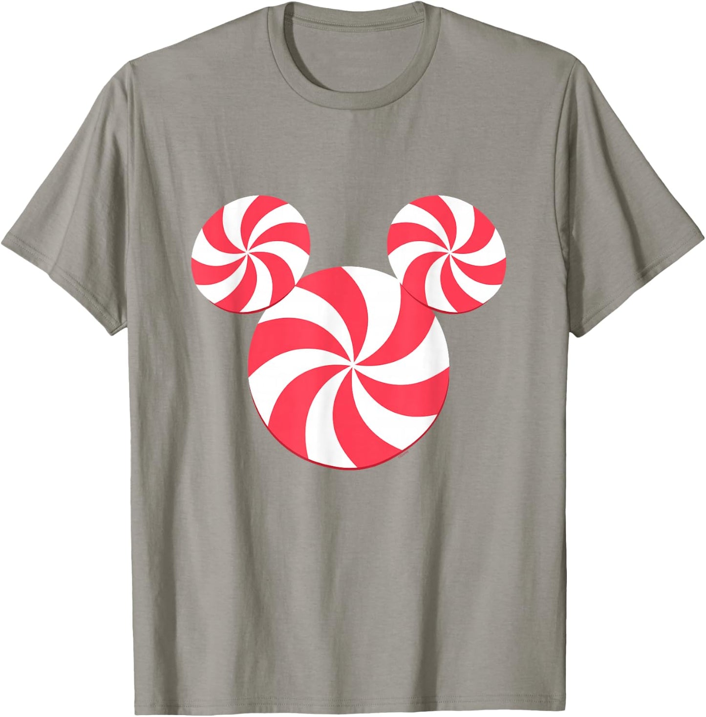 Disney Mickey Mouse Icon Christmas Peppermint Candy Holiday T-Shirt - T-Shirt | Sand