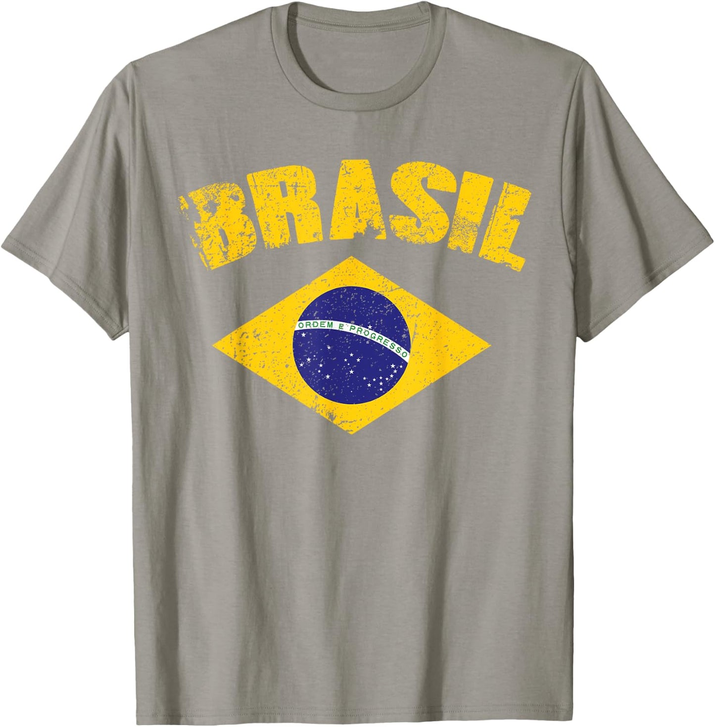 Brasilianische Nationalflagge Vintage Patriotischer Fußball Brasilien T-Shirt - T-Shirt | Sand