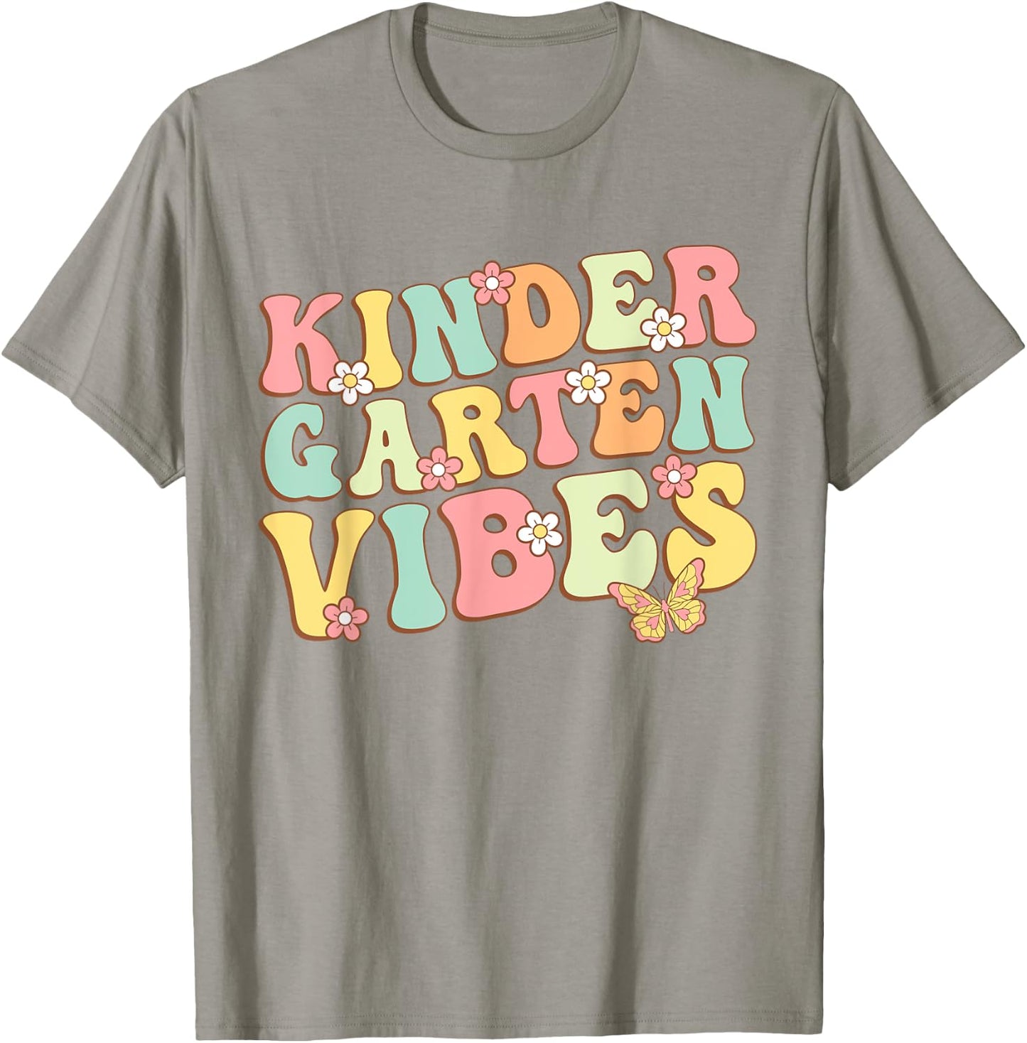 Kindergarten Vibes Hello Kindergarten Teacher Kids Retro T-Shirt - T-Shirt | Sand