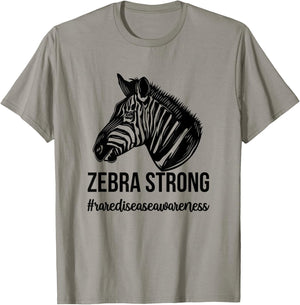 Zebra Strong Rare Disease Warrior Rare Disease Awareness T-Shirt - T-Shirt | Sand