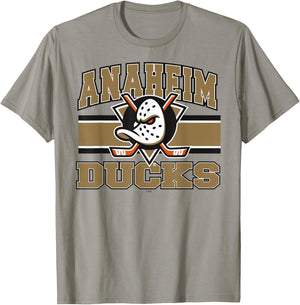 Anaheim Ducks Stripe Orange Officially Licensed T-Shirt - T-Shirt | Sand