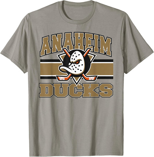 Anaheim Ducks Stripe Orange Officially Licensed T-Shirt - T-Shirt | Sand