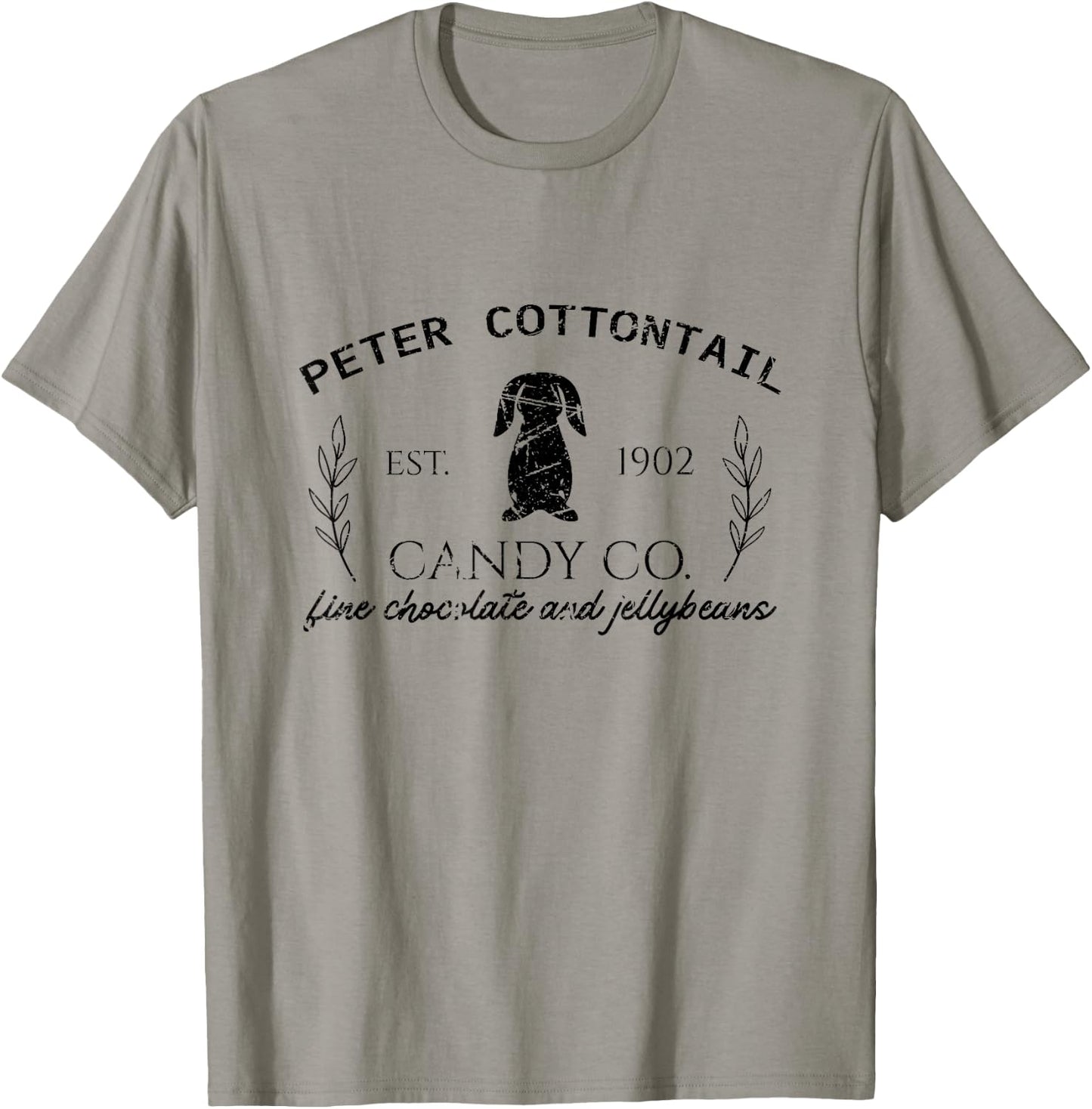 Peter Cottontail Candy Co. Vintage Fun Spring Easter T-Shirt - T-Shirt | Sand
