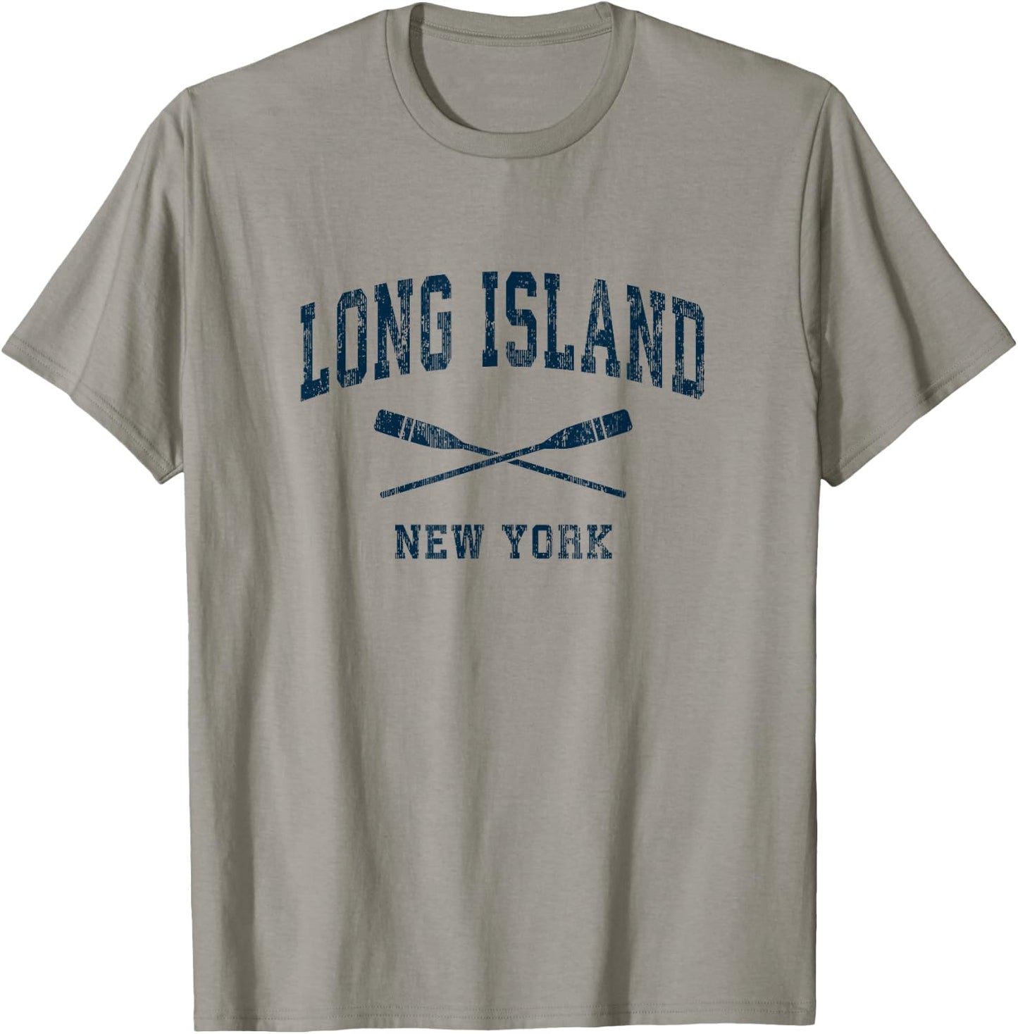 Long Island New York Vintage Nautical Paddles Sports Oars T-Shirt - T-Shirt | Sand