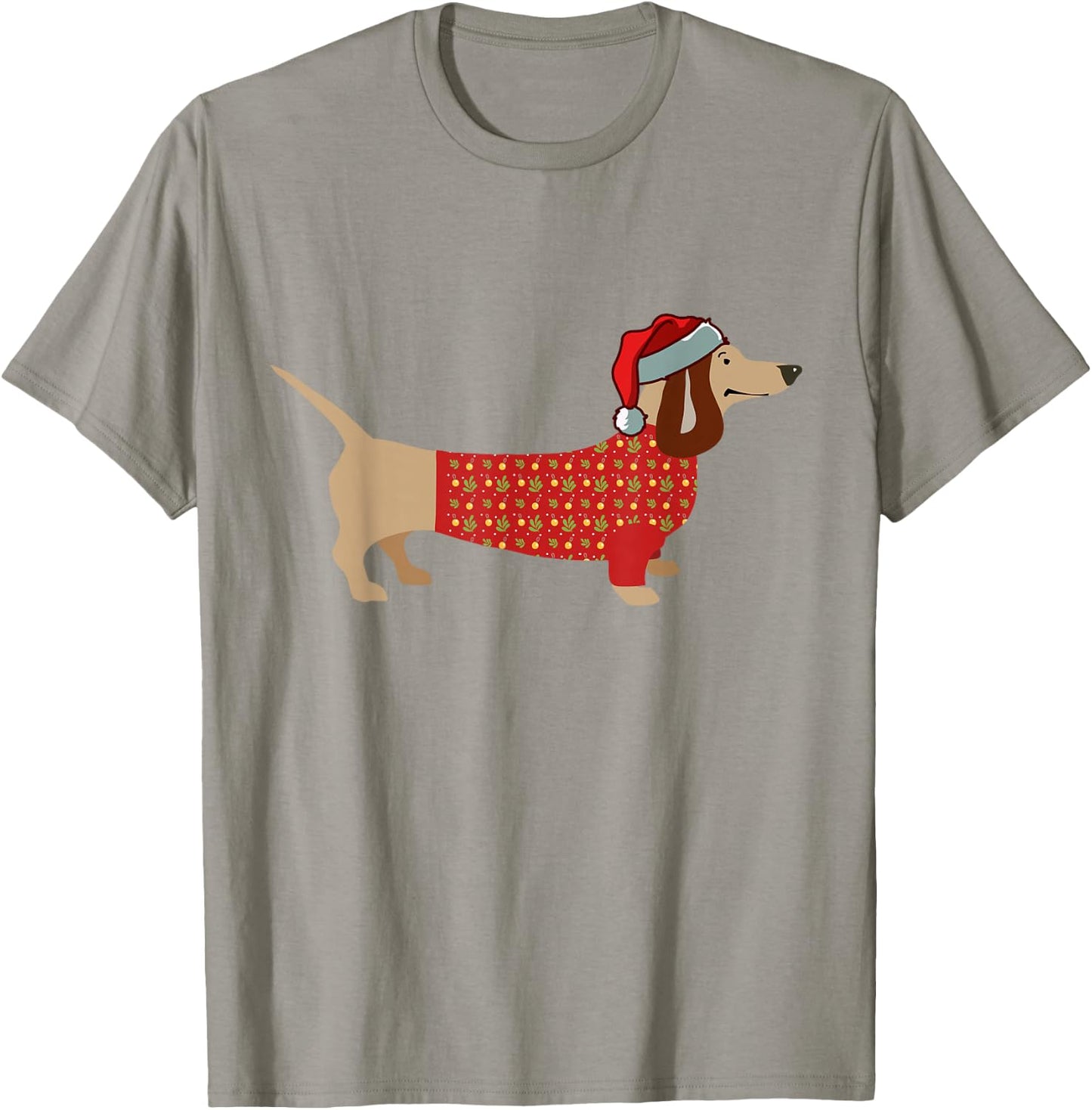 Christmas Weiner Daschund Doxie in Dog Dress Women Kids T-Shirt - T-Shirt | Sand