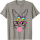 Bunny Face Bubblegum Blowing Glasses Headband Happy Easter T-Shirt - T-Shirt | Sand