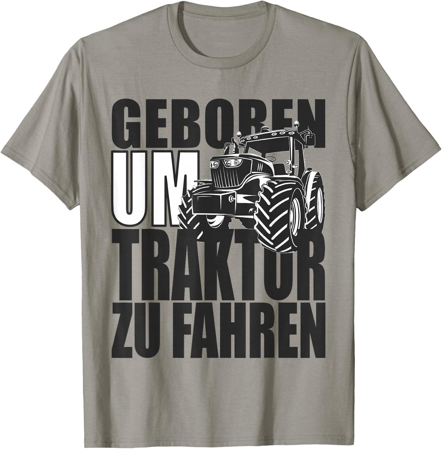 ApiDesign Traktor Traktorfahrer Landwirt Agrarfan Traktorliebhaber Grau Klein U-Ausschnitt Kurzarm T-Shirt - T-Shirt | Sand