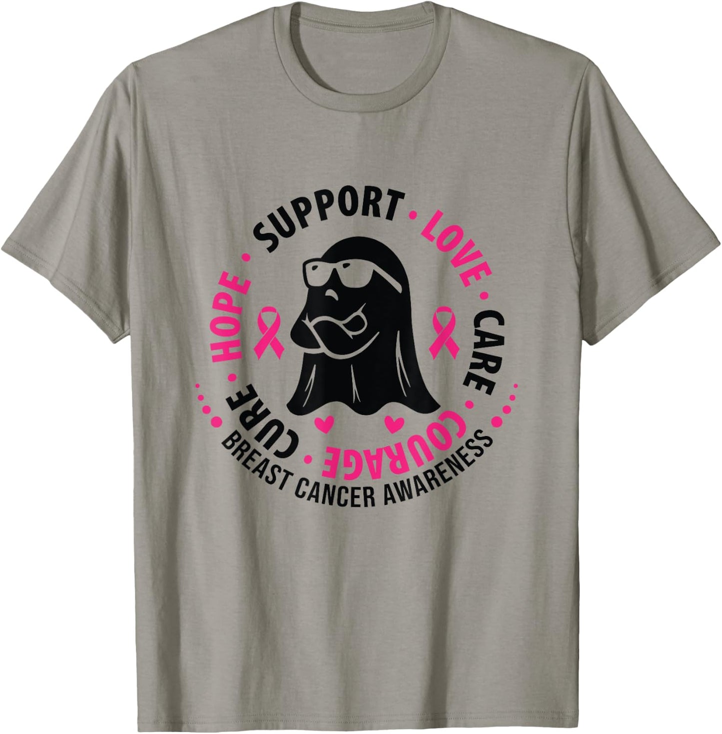 Fight Breast Survivor American Flag Breast Cancer Awareness T-Shirt - T-Shirt | Sand