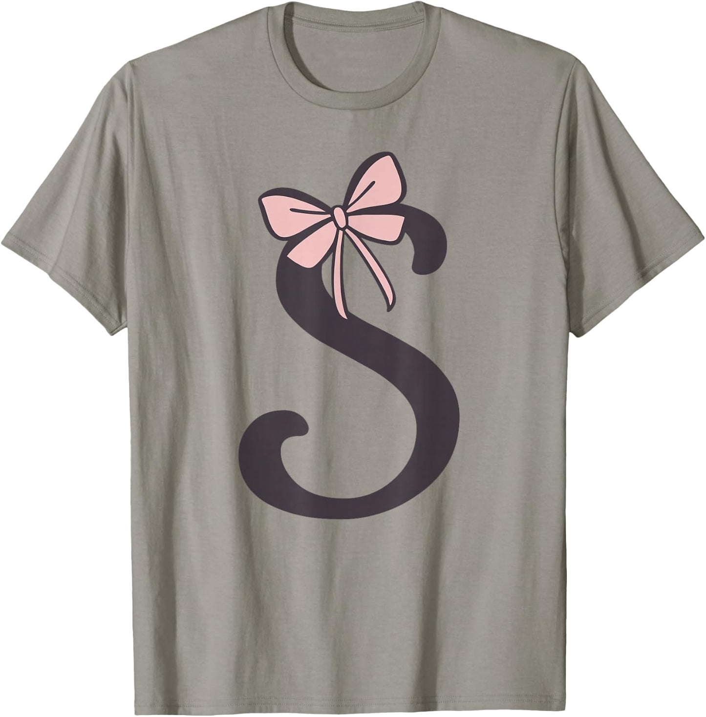 Anfangsbuchstabe S Buchstabe S mit Schleife Altrosa Pink T-Shirt - T-Shirt | Sand