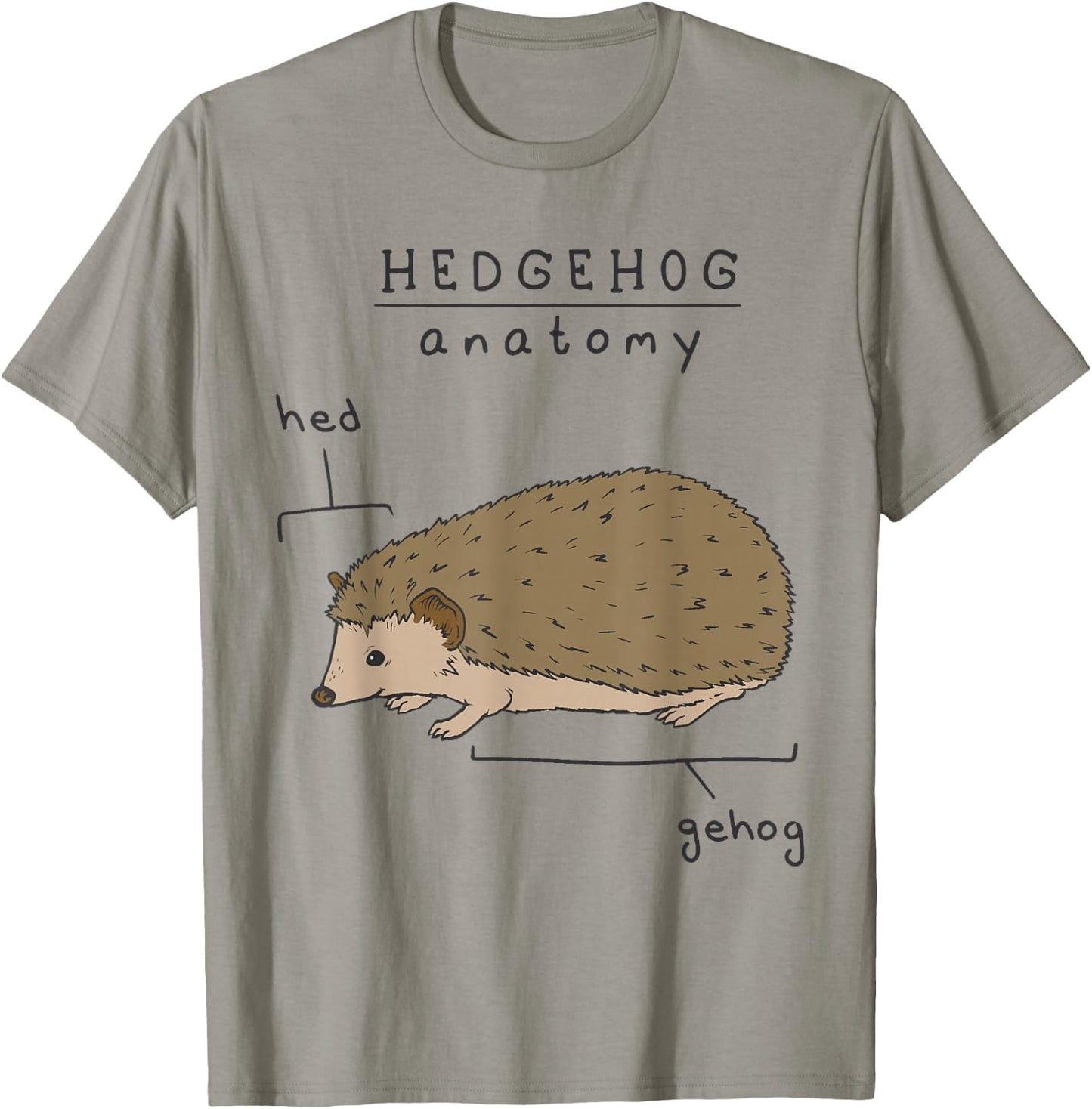 Funny Anatomy of a Hedgehog T-Shirt - T-Shirt | Sand