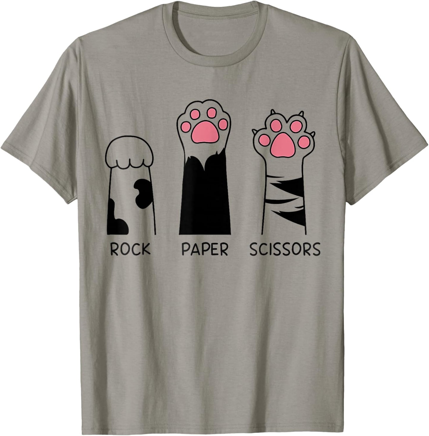 Rock Papierschere Katze Pfoten Niedlich Kätzchen Liebhaber Katze T-Shirt - T-Shirt | Sand