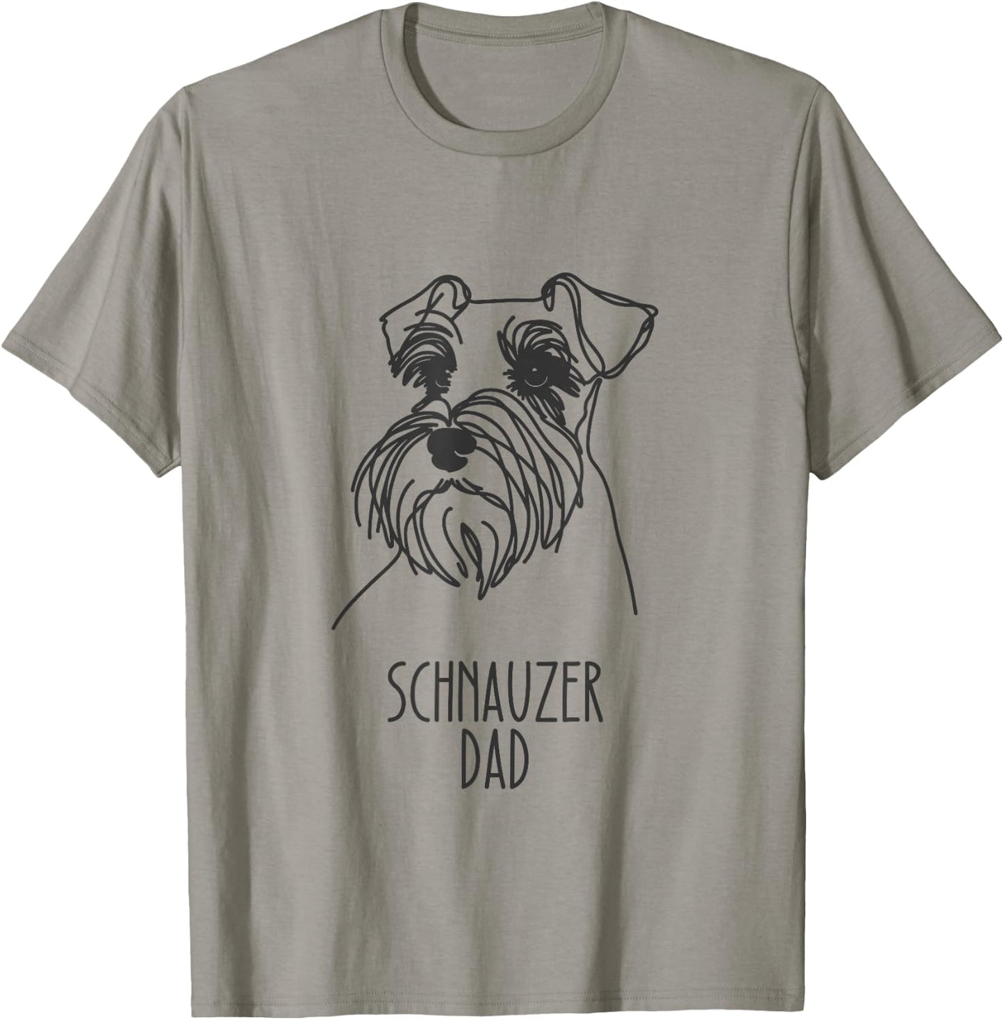 Line Art Best Dog Dad Men - Schnauzer T-Shirt - T-Shirt | Sand