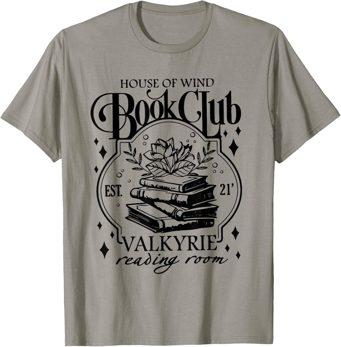 Vintage House Of Wind Book Club EST 21 Wildflowers Bookish T-Shirt - T-Shirt | Sand