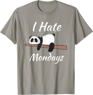 Cute Panda, I Hate Mondays Funny Gift T-Shirt - T-Shirt | Sand
