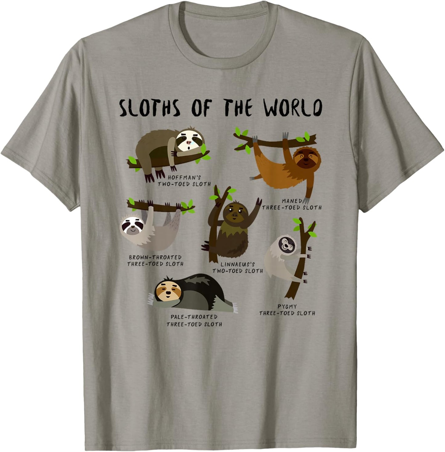 Kids Youth Boys Sloth Animal Design Themed - Types of Sloths T-Shirt - T-Shirt | Sand
