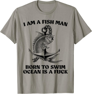 Funny Fishing Born To Swim gift 2022 T-Shirt - T-Shirt | Sand