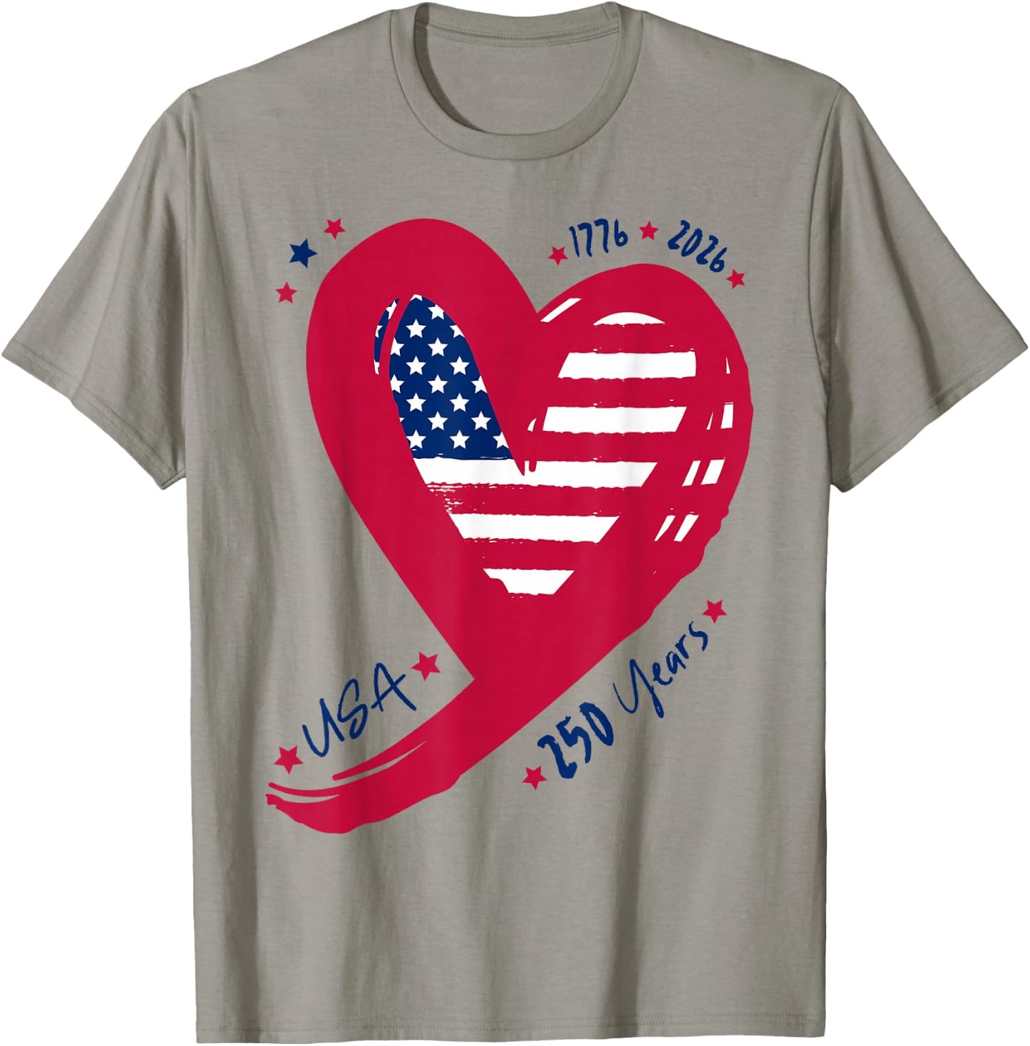 250th Anniversary Patriotic America Flag Heart 250 Years USA T-Shirt - T-Shirt | Sand