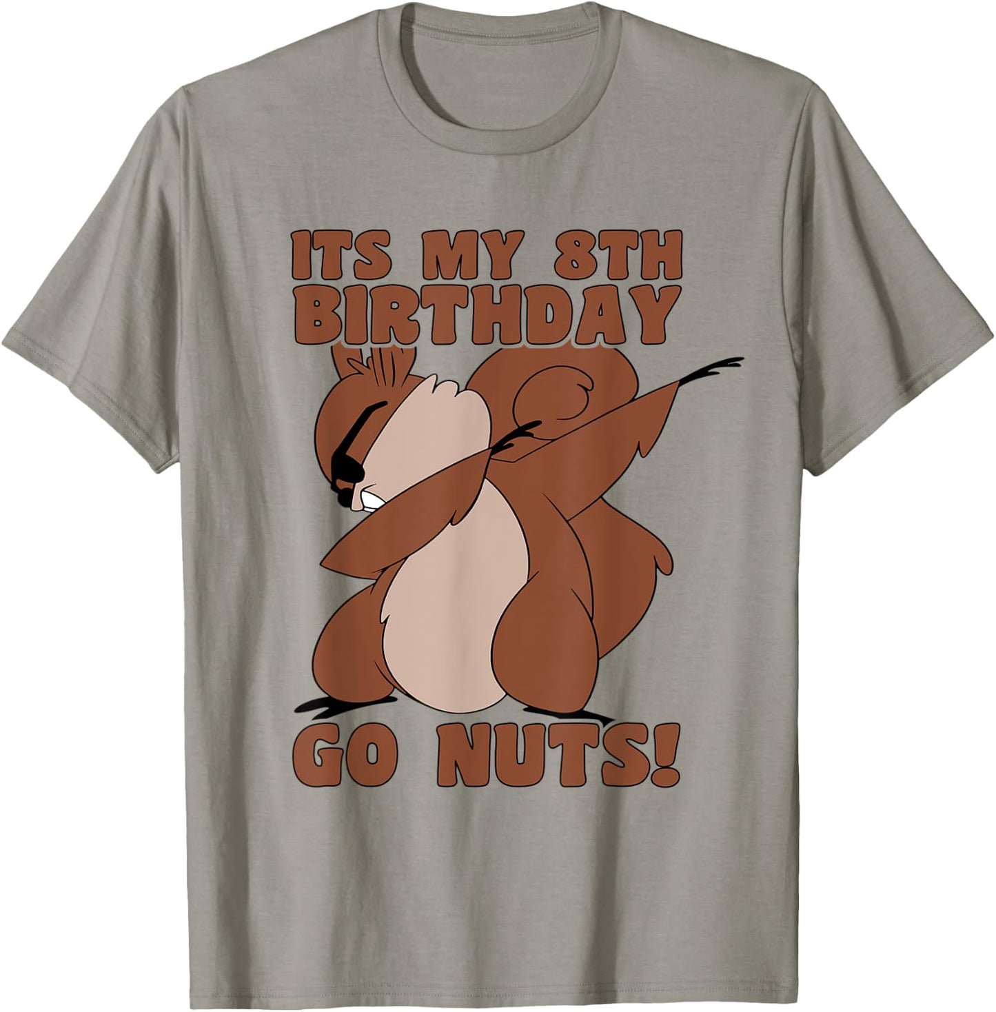 Happy 8th Birthday 8 Year Old Dab Squirrel 8th Birthday T-Shirt - T-Shirt | Sand