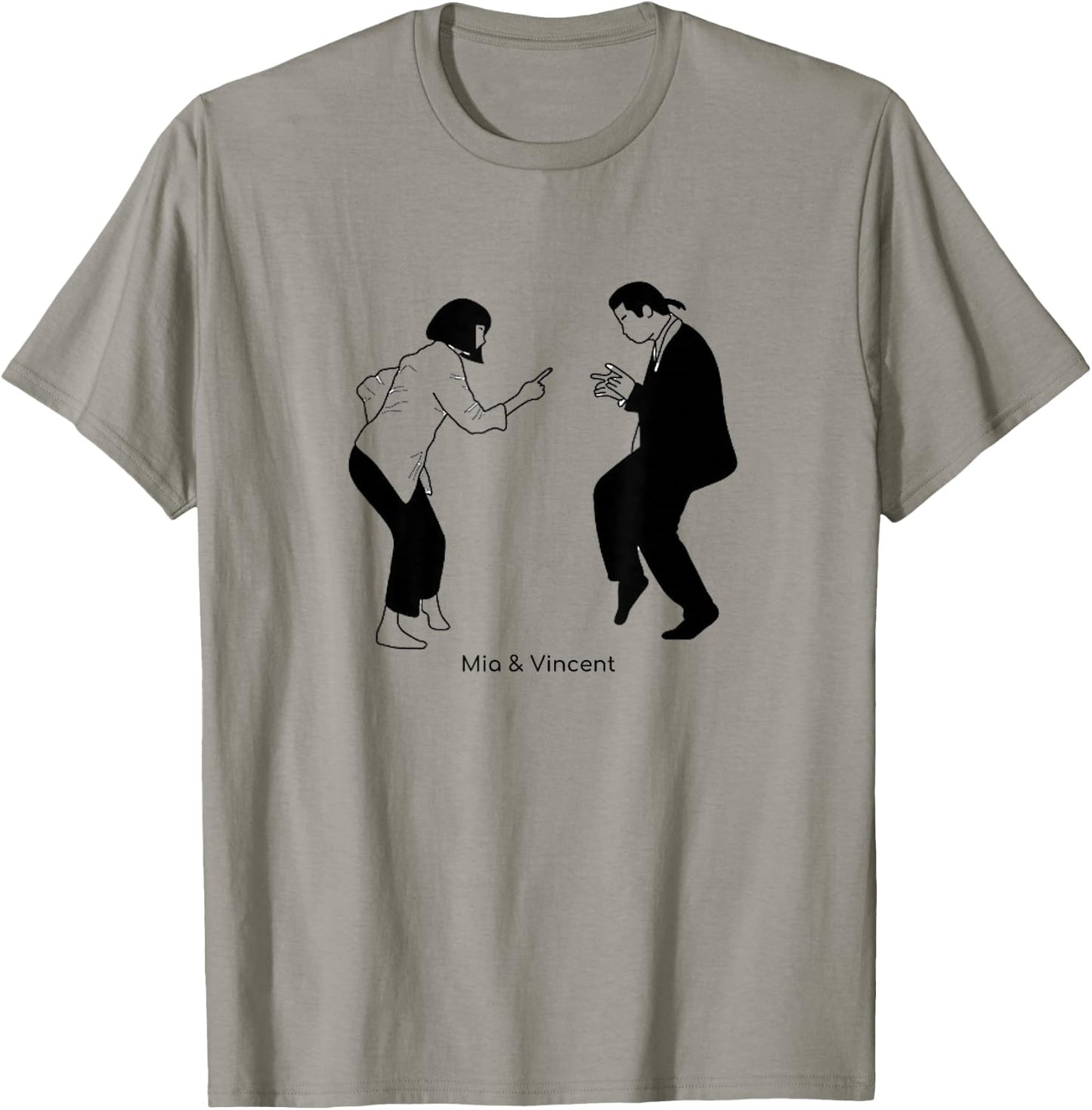 Mia and Vincent Dance 90s Cult Film Aesthetic , White T-Shirt - T-Shirt | Sand