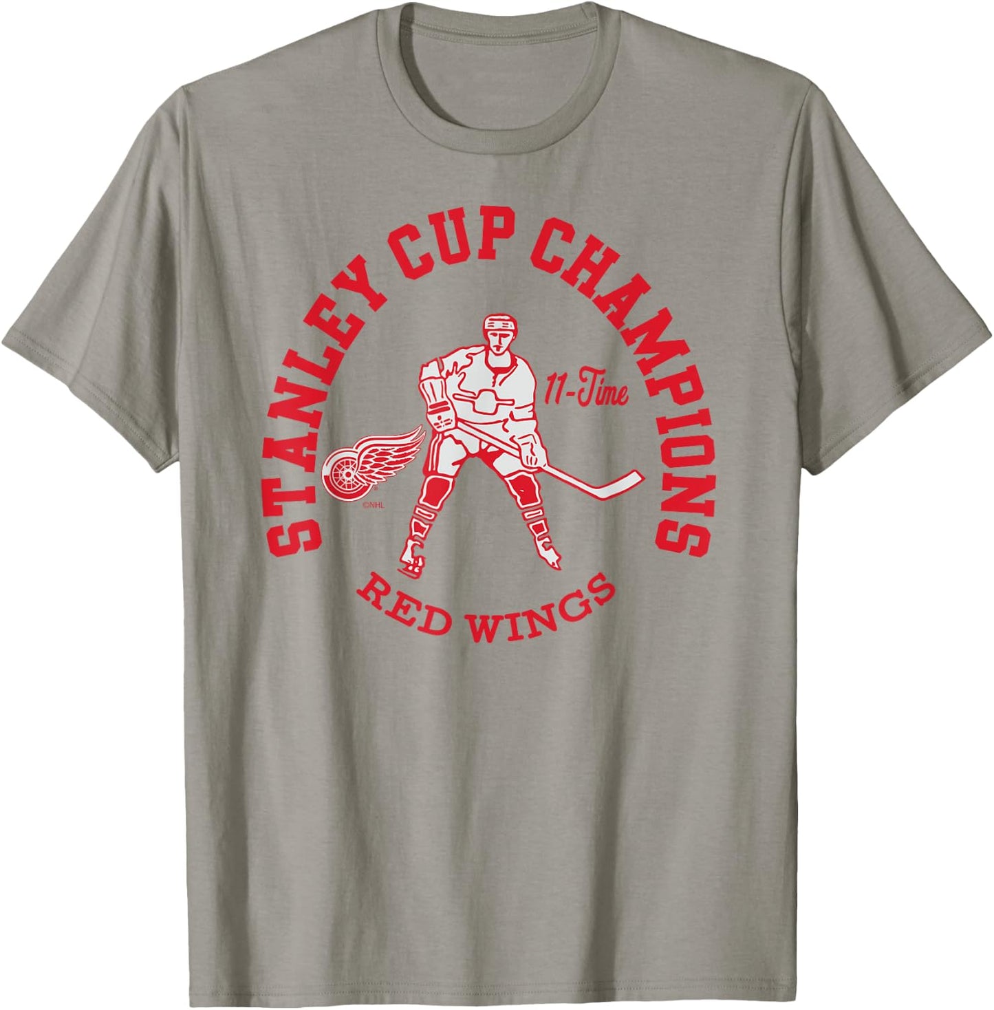 Detroit Red Wings Stanley Cup Champions 11-Time Logo T-Shirt - T-Shirt | Sand