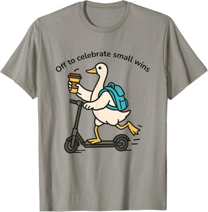 Early Intervention Goose SLP OT Off to Celebrate Small Wins T-Shirt - T-Shirt | Sand