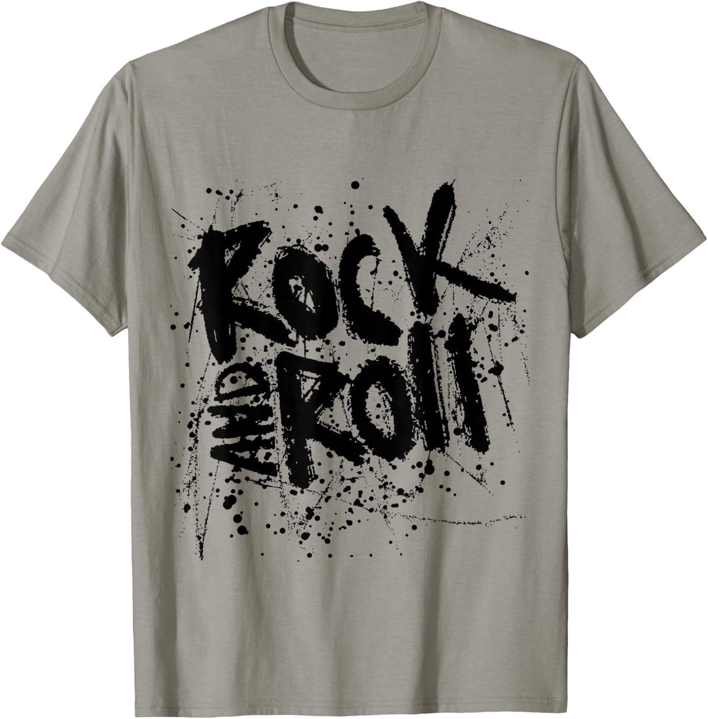 Rock and Roll Cool Hipster Grunge Effect Lettering T-Shirt - T-Shirt | Sand