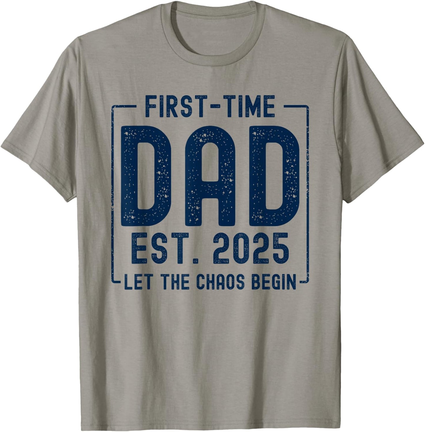 First Time Dad Est 2025 New Baby Fathers Day Funny New Dad T-Shirt - T-Shirt | Sand