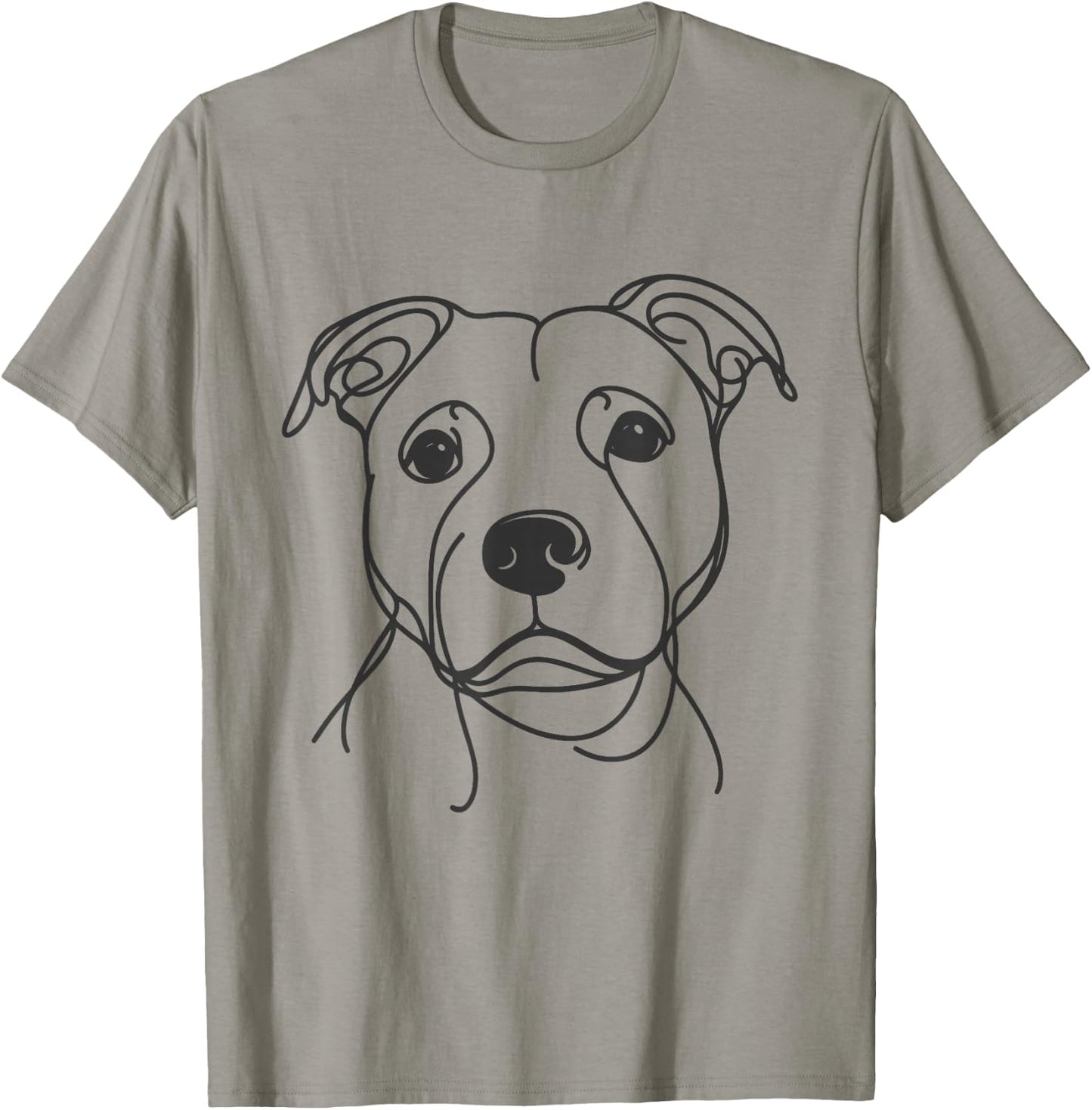 Line Art Dad Mom Dog - Staffordshire Bull Terrier T-Shirt - T-Shirt | Sand