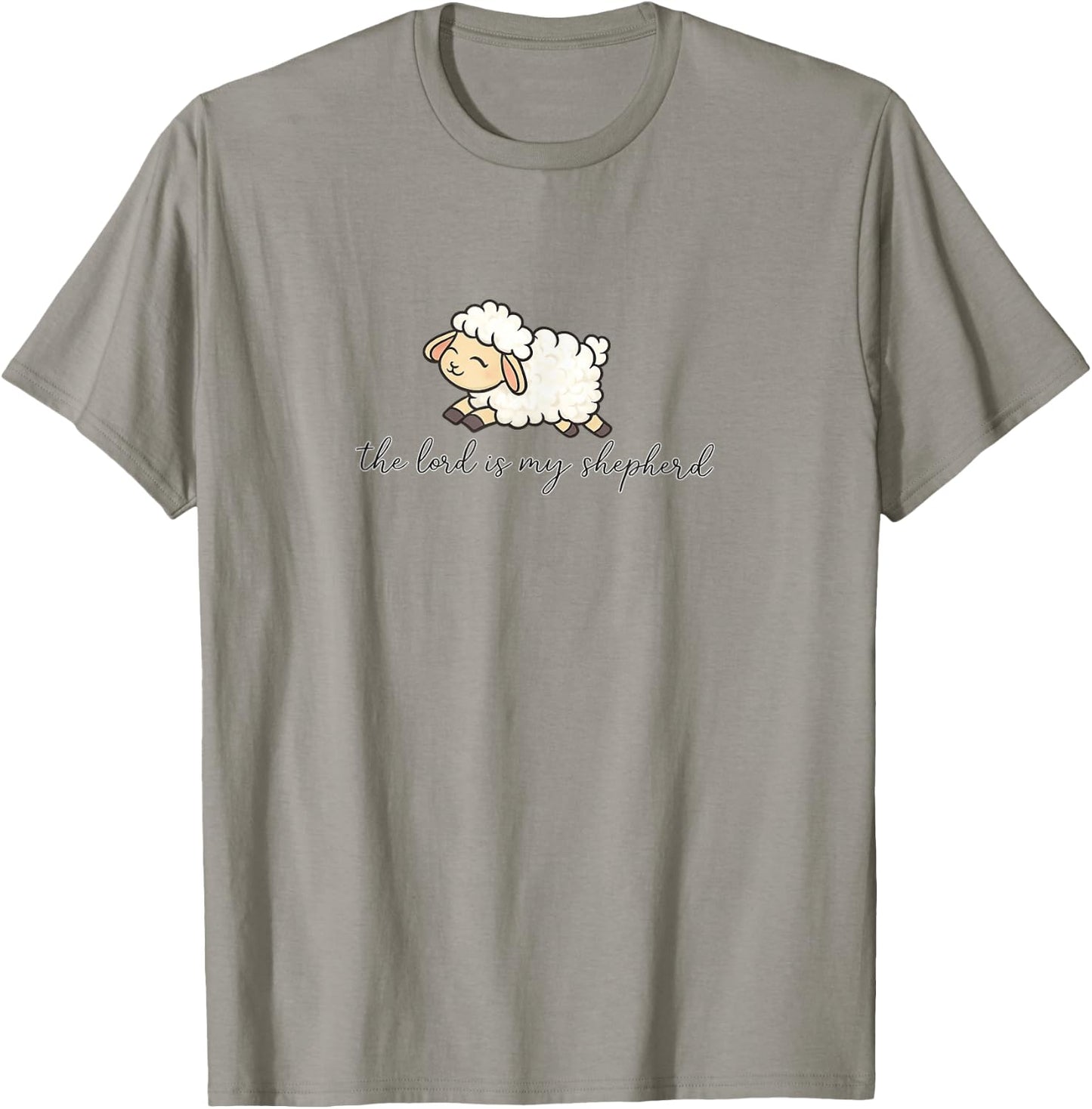 The Lord is My Shepherd Lamb Design Salmo 23:1 Cute Sheep T-Shirt - T-Shirt | Sand