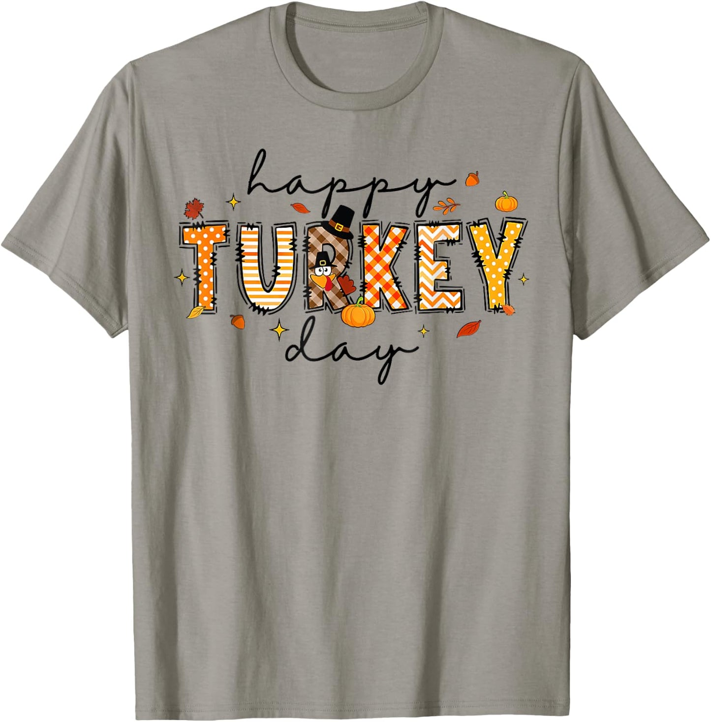 Happy Turkey Day Cute Turkey Thanksgiving Women Kids T-Shirt - T-Shirt | Sand