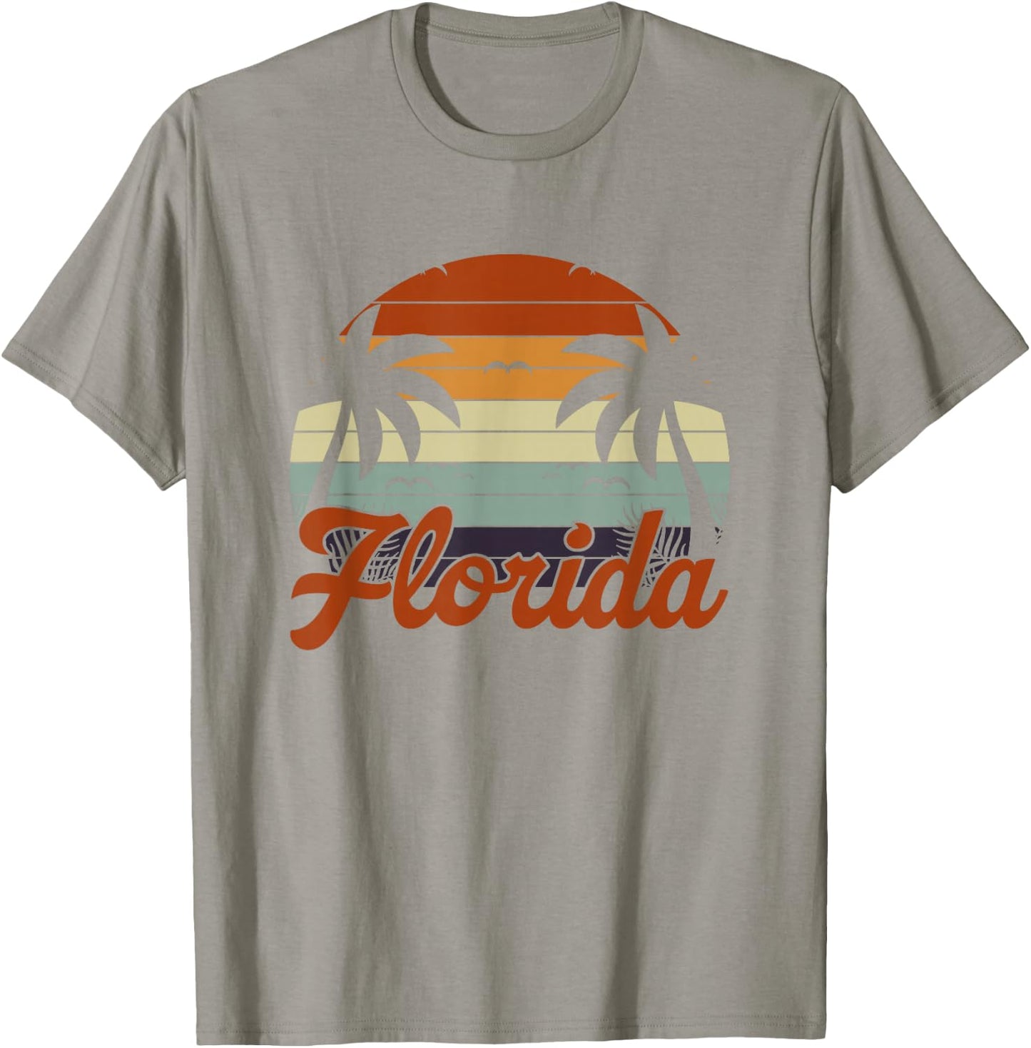 FL Beach Tropical Summer Vibes Palm Trees Retro Florida T-Shirt - T-Shirt | Sand