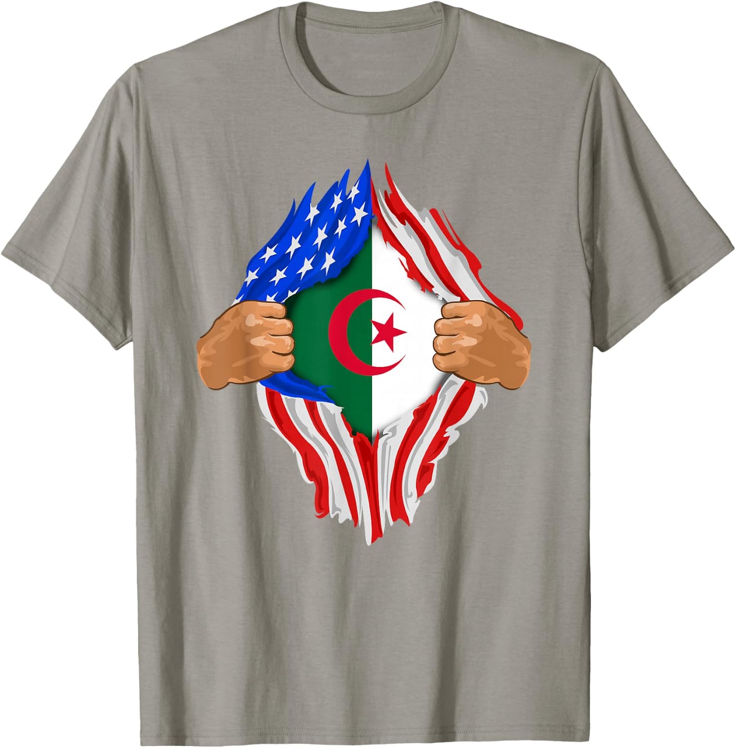 Algerian Blood Inside Me | Algeria Flag Gift T-Shirt - T-Shirt | Sand