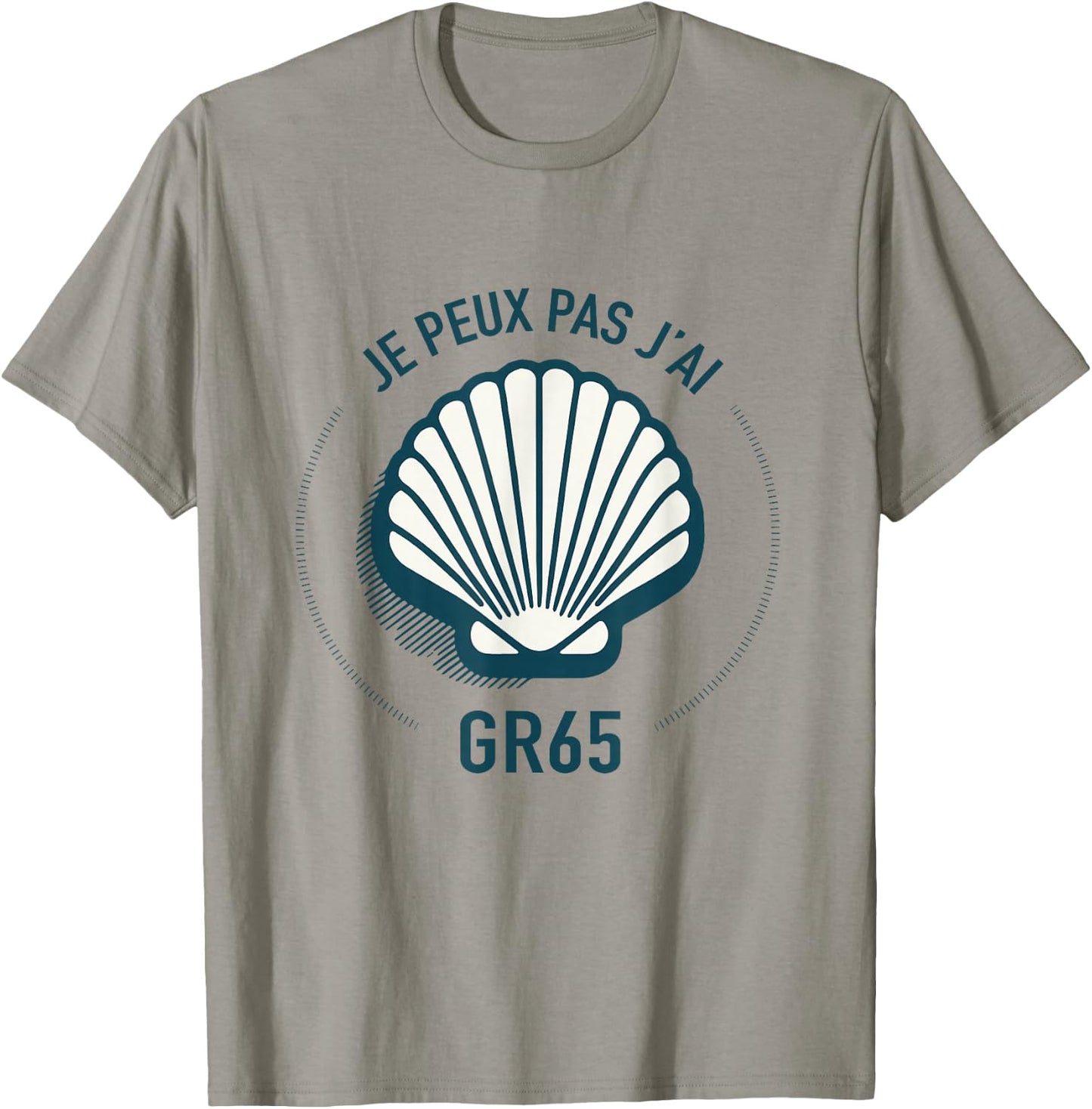 Humour Hiking GR65 Compostela Gift Walker and Pilgrim , Blue, S T-Shirt - T-Shirt | Sand