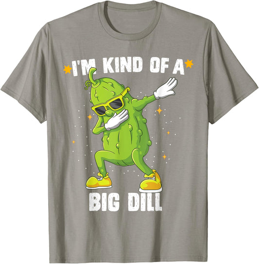 I'm Kind Of Big Dill Pickle Dabbing Halloween Cucumber T-Shirt - T-Shirt | Sand